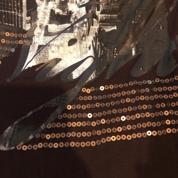 Sean john Brown Long Top With Sequin L - Picture 2 of 5